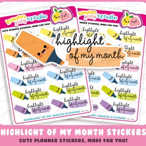12 leuke plannerstickers met hoogtepunt van de maand