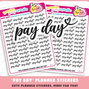 52 &quot;Pay Day&quot; Words Diary/Calendar/Planner Stickers