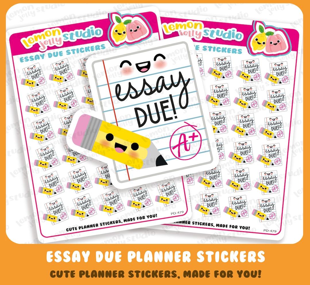 30 Cute Essay Due/college/university/school Planner Stickers - Etsy