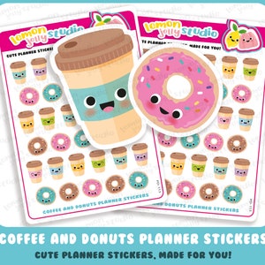 36 Leuke Koffie en Donuts Planner Stickers