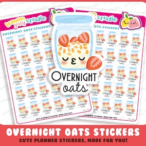 30 schattige plannerstickers voor havermout/ontbijt