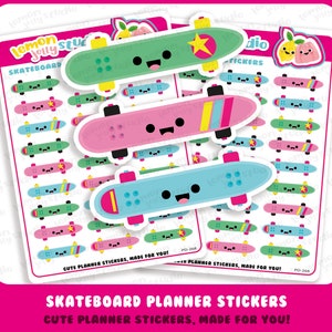 27 Cute Retro 1980&#39;s Skateboard Planner Stickers