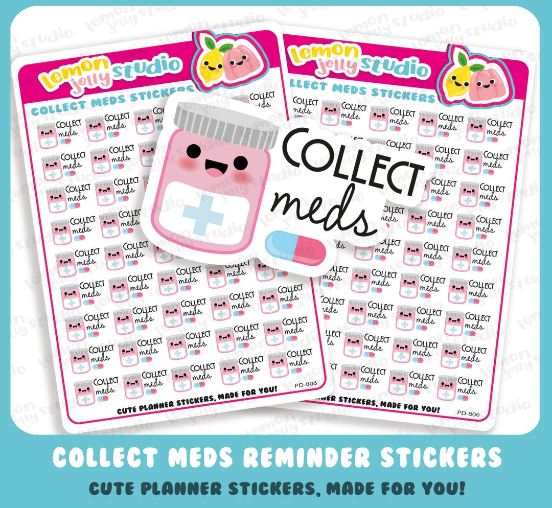 Cute Rx Sticker 45 Cute Collect Meds/prescription/medicine/pills/tablets Planner ...