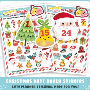 31 Leuke Kerstdatum Cover/Countdown Planner Stickers