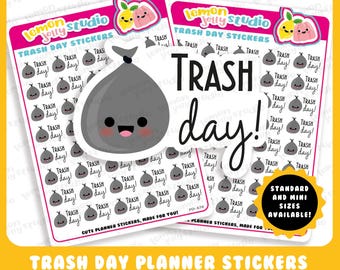40 Cute Trash Day Planner Stickers