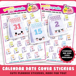 31 Cute Calendar Date Cover/Countdown Planner Stickers