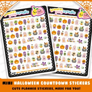 68 uroczych naklejek na Halloween Countdown/Date Cover/Spooky Planner