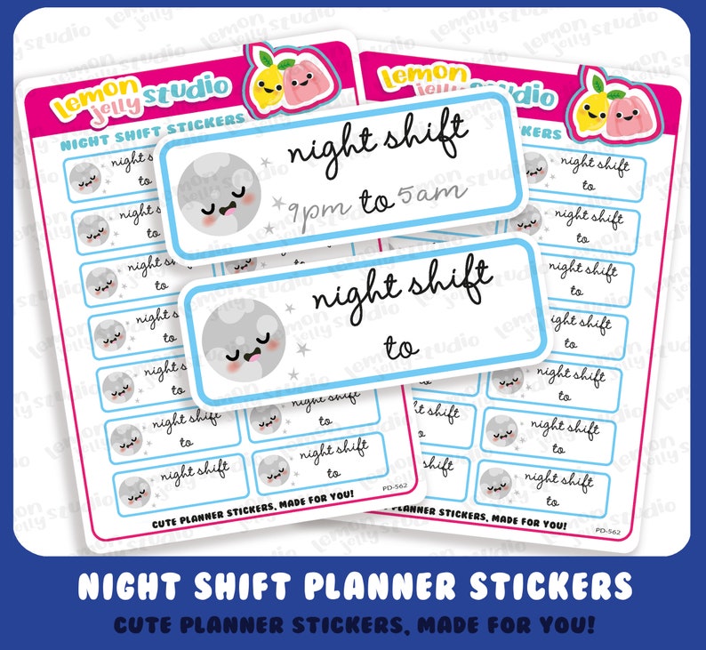 Work Shift Sticker 14 Cute Night Shift Work Planner Stickers - Etsy