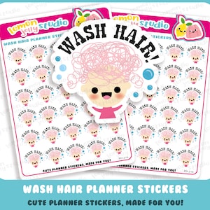 30 adesivi Cute Wash Hair / Beauty / Reminder Planner