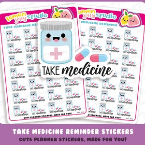 28 Cute Take Geneeskunde / Pillen / Tabletten / Recept Planner Stickers