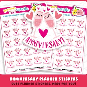 25 Cute Anniversary Planner Stickers