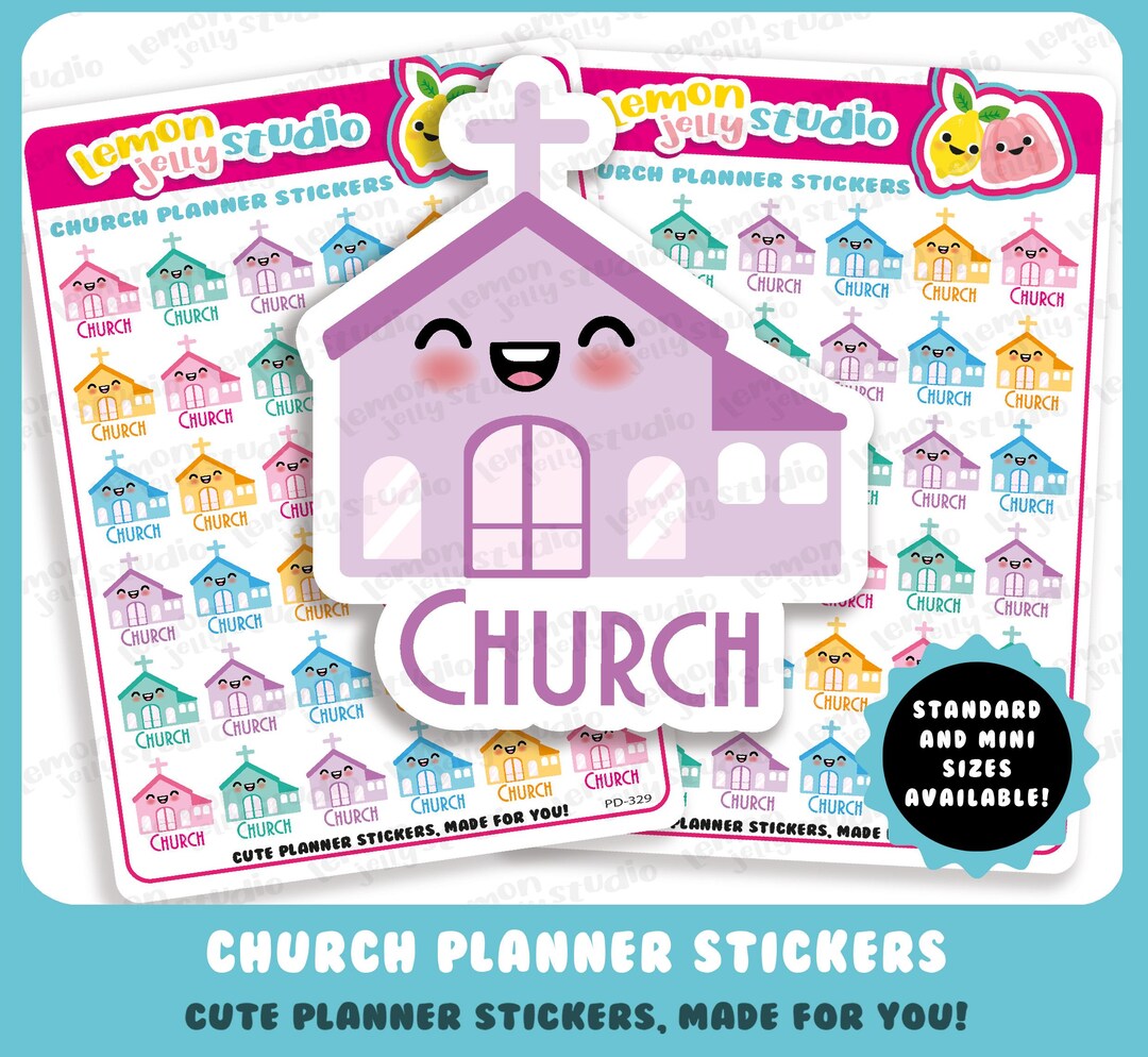 Church Sticker Sample 36 Cute Church Planner Stickers - Etsy