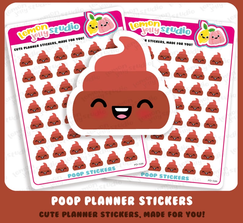 48 Cute Poop Planner Stickers - Etsy