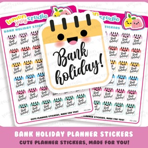 36 Cute Bank Holiday/Dates/Calendar/Break Planner Stickers
