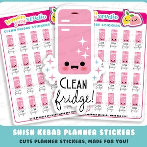 24 Cute Clean Fridge/Chores/Housework Planner Stickers