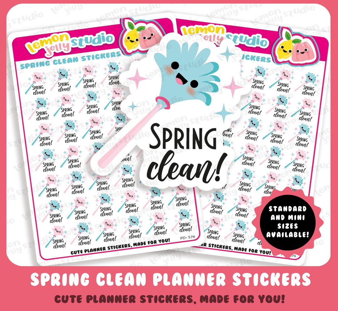 Work Clean Sticker 42 Cute Spring Clean/cleaning Day/chores/housework Planner Stickers - Etsy