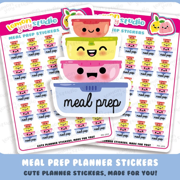 25 Cute Meal Prep/Meal Planning/Healthy Eating Planner Stickers
