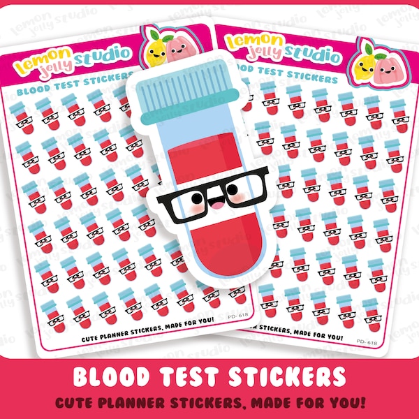 48 Niedliche Bluttest Planer Sticker