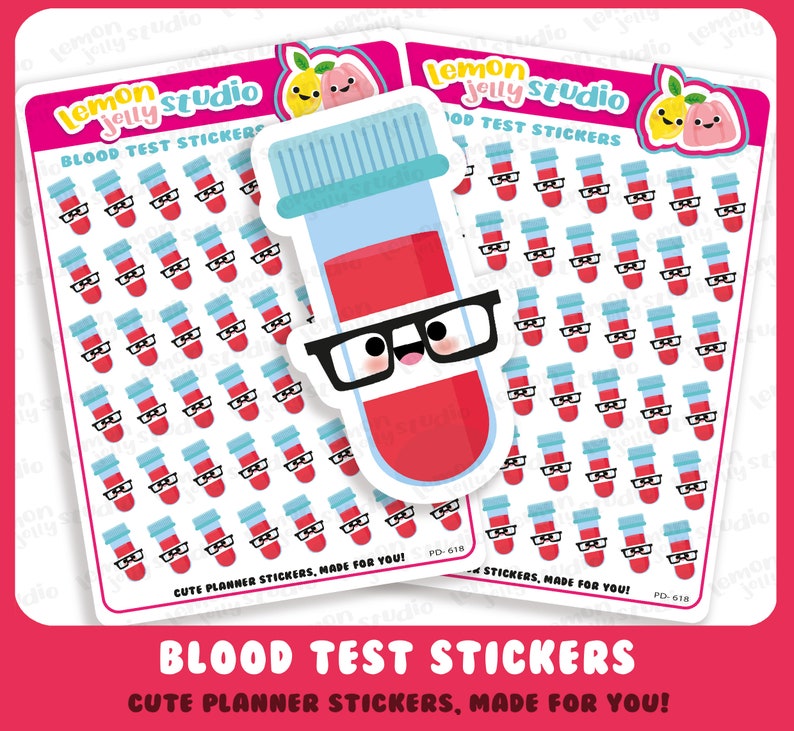 48 Cute Blood Test Planner Stickers - Etsy