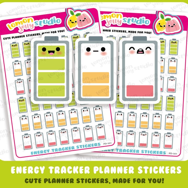 42 niedliche Energie/Stimmungs-Tracker Sticker