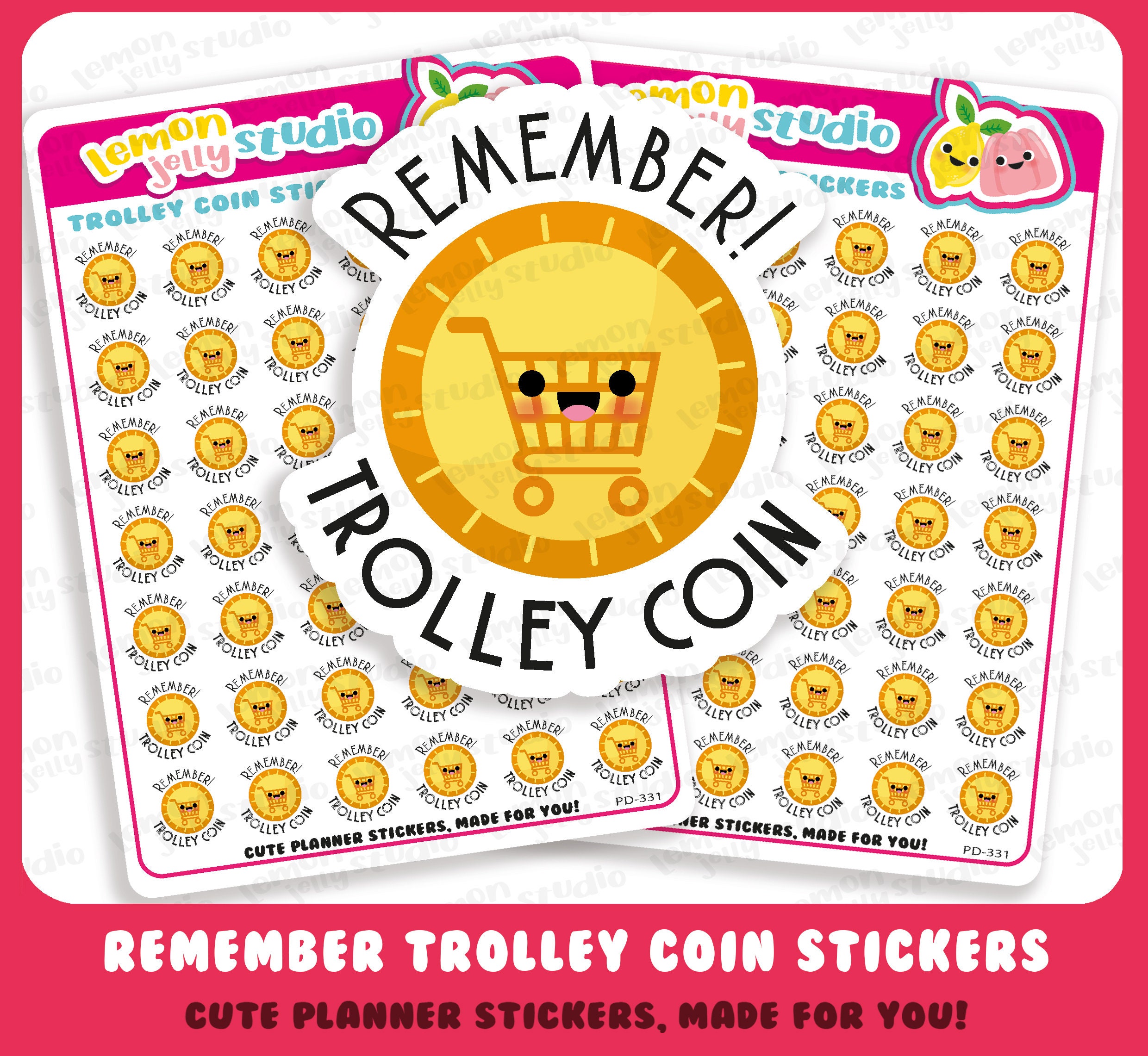 42 Cute Remember Trolley Coin/groceries/food Shop Planner Stickers - Etsy