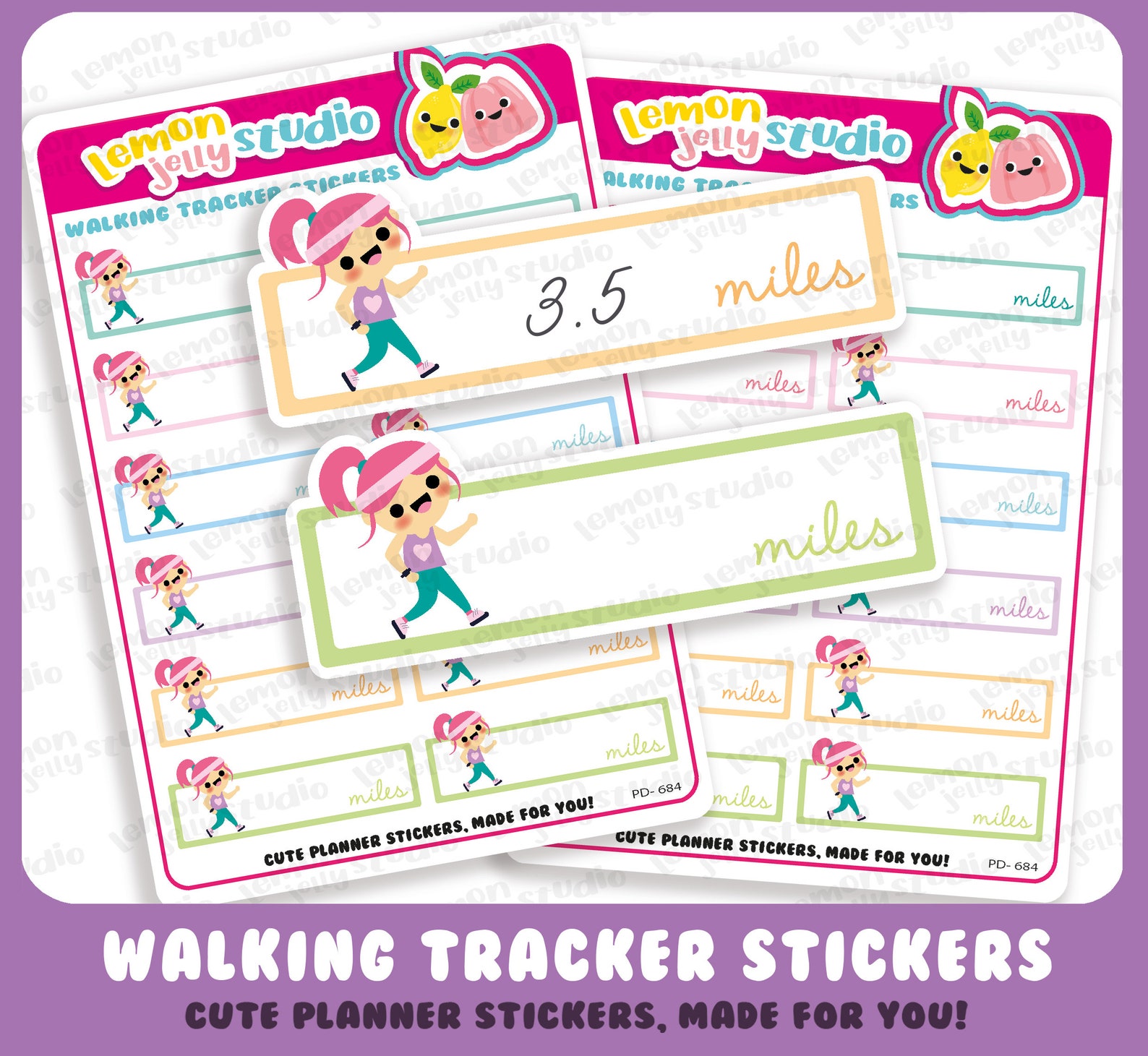 12 Cute Walking Tracker Fitness/workout/exercise Planner Stickers - Etsy