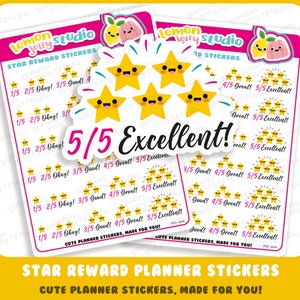 30 Cute Star Reward/Marking/Grading Planner Stickers