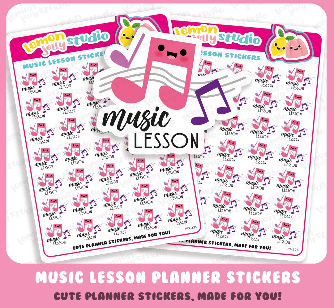 Live Lesson Sticker 35 Cute Music Lesson Reminder Planner Stickers - Etsy