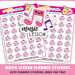35 Cute Music Lesson Reminder Planner Stickers