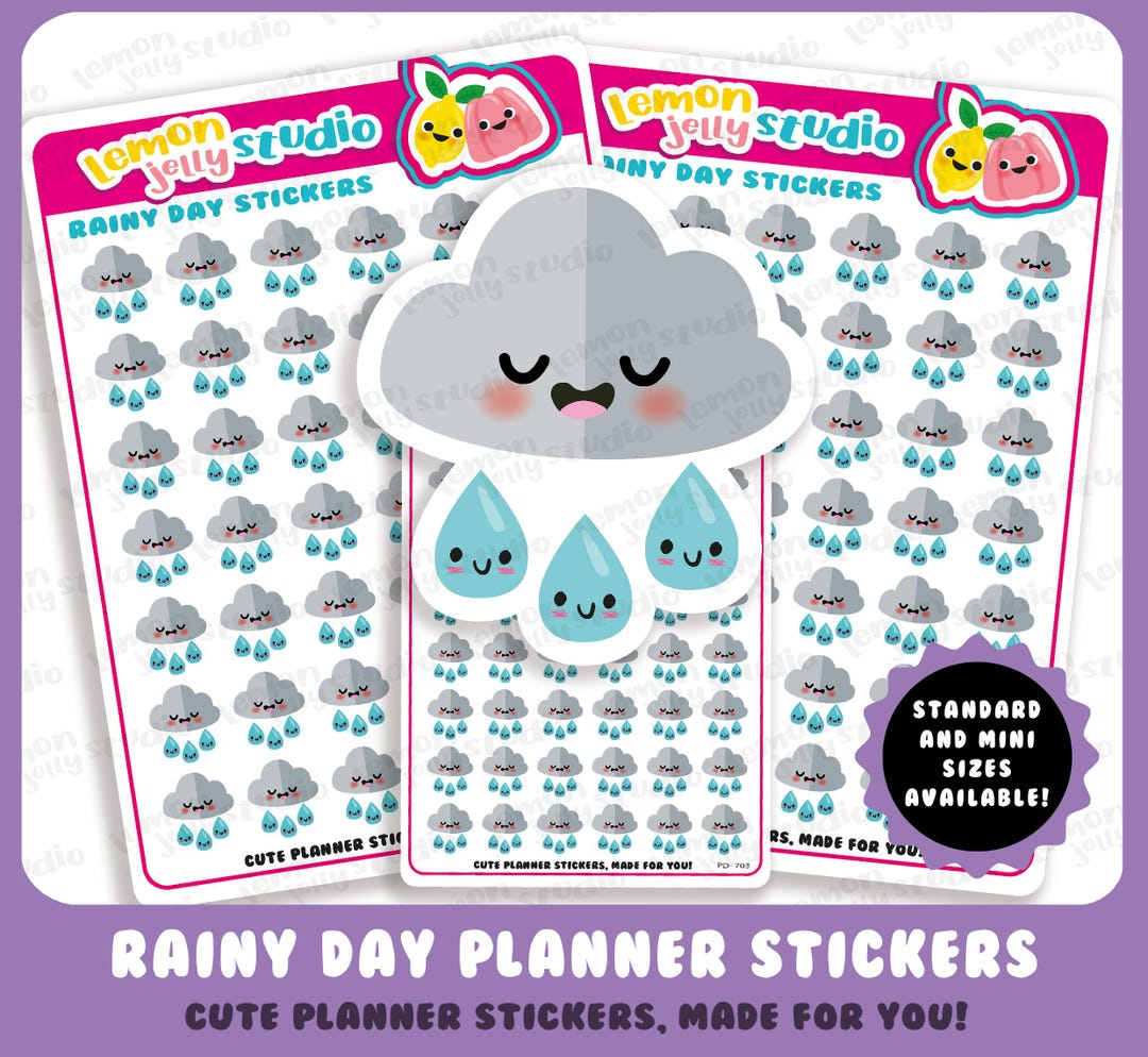 42 Cute Rainy Days/weather Planner Stickers - Etsy