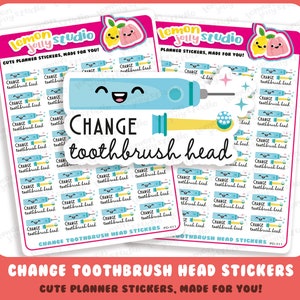 32 schattige verandering tandenborstel hoofd/tandarts/schone tanden planner stickers