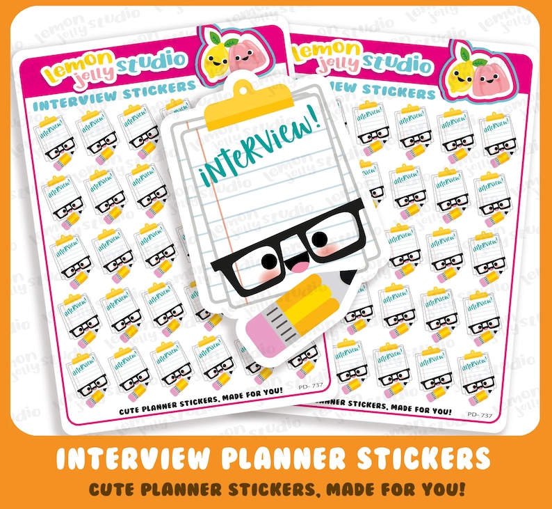 Interview Questions Sticker 30 Cute Interview Reminder Planner Stickers - Etsy