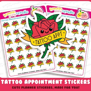 30 leuke tattoo-afspraak/herinnering planner-stickers
