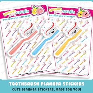 49 autocollants mignons pour agenda de brosse à dents/dentiste/dents propres