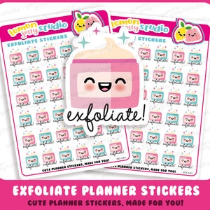 36 schattige exfoliërende/huidverzorging/herinnering planner stickers