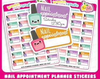 28 Cute Nail/Manicure/Pedicure Appointment Planner Stickers