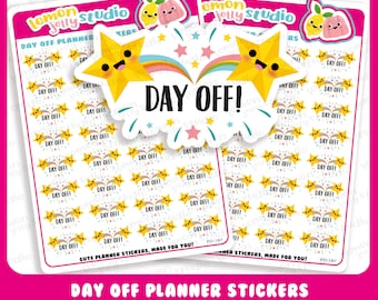 32 Cute Day Off Planner Stickers