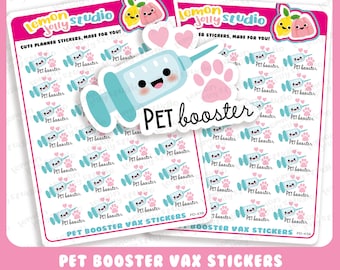 28 Cute Pet Vaccination Booster/Medicine/Dog/Cat Planner Stickers