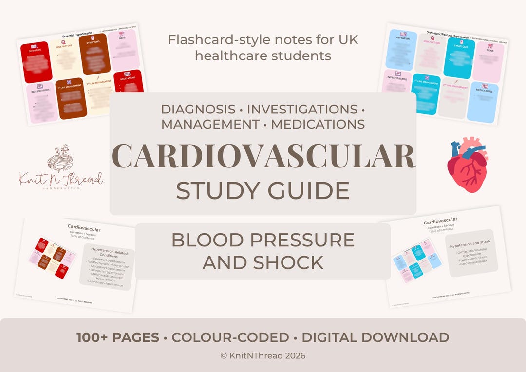 Shock Study Guide Hypertension & Shock Study Guide | DEARSIM UK Nursing, Medical ...