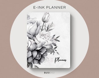 Eink Daily Planner by BusiDigiCo, Rose Weekly Planner, Compatible with Goodnotes