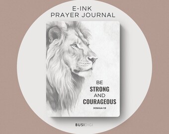 Eink Devotional Planner by BusiDigiCo, Be Strong and Courageous Prayer Journal, compatible with Goodnotes