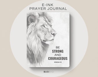 Eink Bible Planner by BusiDigiCo, Be Strong and Courageous Prayer Journal, compatible with Supernote