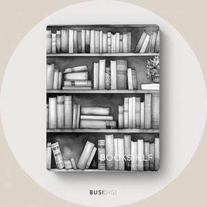 Eink Reading Journal, Watercolor Digital Bookshelf, Compatible with Supernote