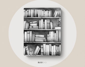 Eink Reading Journal, Watercolor Digital Bookshelf, Compatible with Supernote