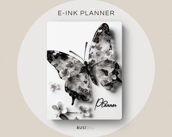 Eink PDF Planner by BusiDigiCo, Butterfly Digital Planner, Compatible with Supernote