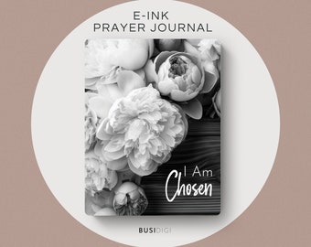 Eink Daily Prayer Journal by BusiDigiCo, Spring Peonies Bible Planner, compatible with Goodnotes