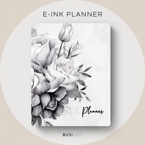 Eink Daily Planner by BusiDigiCo, Rose Weekly Planner, Compatible with Supernote