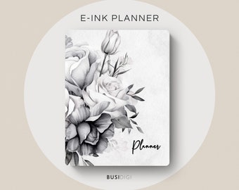 Eink Daily Planner by BusiDigiCo, Rose Weekly Planner, Compatible with Supernote