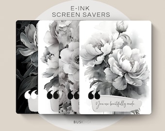 Eink Sleep Screen by BusiDigiCo, Watercolor Floral Screen Saver, Compatible with Supernote
