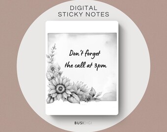 Sunflower Digital Sticky Notes by BusiDigi, Compatible with Remarkable 2, Supernote